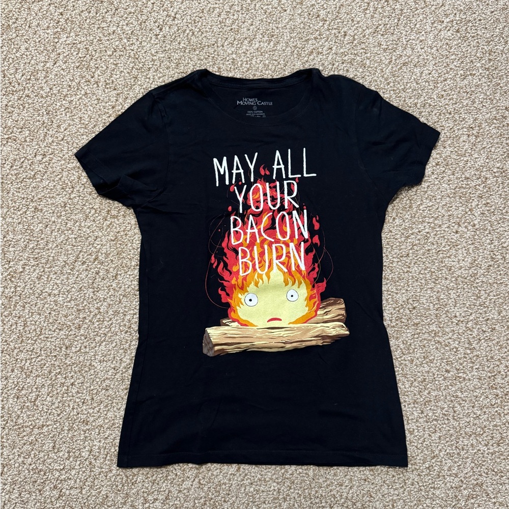 Howls Moving Castle Graphic Tee with Calcifer